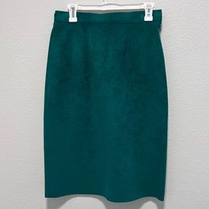 Vintage Samuel Robert by Peter Hatsi Androu Green Suede Skirt Size 12
